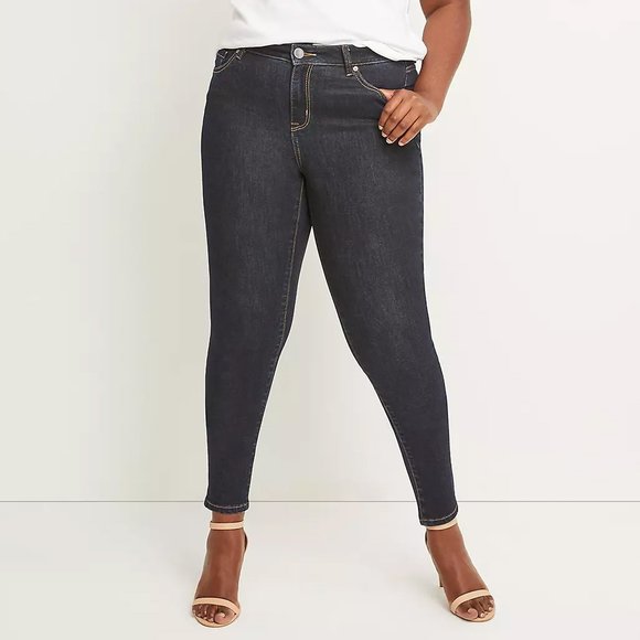 Lane Bryant | Mid-Rise Essential Stretch Skinny Jeans | Dark Wash | 14 - Picture 1 of 7